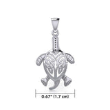 Celtic Sea Turtle Sterling Silver Pendant TPD5689 - Jewelry