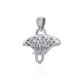 Grant the positive energy Silver Celtic Manta Ray Pendant TPD5690