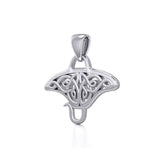 Grant the positive energy Silver Celtic Manta Ray Pendant TPD5690 - Jewelry