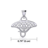 Grant the positive energy Silver Celtic Manta Ray Pendant TPD5690 - Jewelry