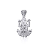 Celtic Frog Silver Pendant TPD5691 - Jewelry
