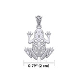 Celtic Frog Silver Pendant TPD5691 - Jewelry