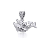 Celtic Joyful Dolphins Silver Pendant TPD5693 - Jewelry