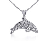Celtic Filigree Dolphin Silver Pendant TPD5699 - Jewelry
