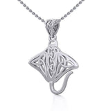 Grant the positive energy Silver Celtic Manta Ray Pendant TPD5703 - Jewelry