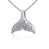 Celtic Spiral Whale Tail Silver Pendant TPD5704 - Jewelry