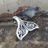 Celtic Spiral Whale Tail Silver Pendant TPD5704 - Jewelry