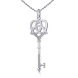 Celtic Heart Spiritual Enchantment Key Silver Pendant TPD5708 - Jewelry