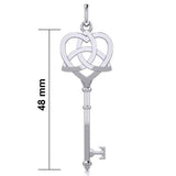 Celtic Heart Spiritual Enchantment Key Silver Pendant TPD5708 - Jewelry