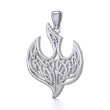 Celtic Knotwork Bird Sterling Silver Pendant TPD5716