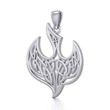 Celtic Knotwork Bird Silver Pendant TPD5716