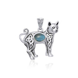 Celtic Cat Pendant with Gemstone TPD5729 - Jewelry