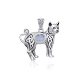 Celtic Cat Pendant with Gemstone TPD5729 - Jewelry