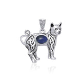 Celtic Cat Pendant with Gemstone TPD5729 - Jewelry
