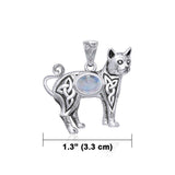 Celtic Cat Pendant with Gemstone TPD5729 - Jewelry