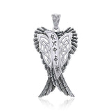 Celtic Angel Wings with Rune Symbols silver Pendant TPD5735 - Jewelry
