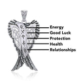 Celtic Angel Wings with Rune Symbols silver Pendant TPD5735 - Jewelry