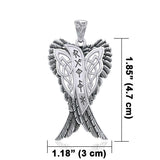 Celtic Angel Wings with Rune Symbols silver Pendant TPD5735 - Jewelry