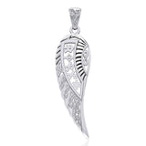 Celtic Angel Wing with Rune Symbols silver Pendant TPD5736