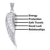 Celtic Angel Wing with Rune Symbols silver Pendant TPD5736 - Jewelry