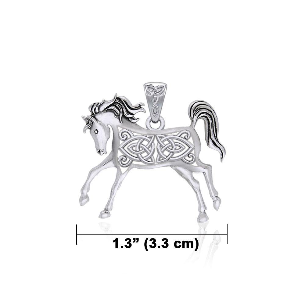 Celtic Running Horse Silver Pendant TPD5738 - Jewelry