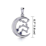 Crescent Moon and Virgo Astrology Constellation Silver Pendant TPD5771 - Jewelry