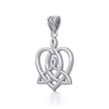 Celtic Motherhood Triquetra or Trinity Heart Silver Pendant TPD5782 - Jewelry