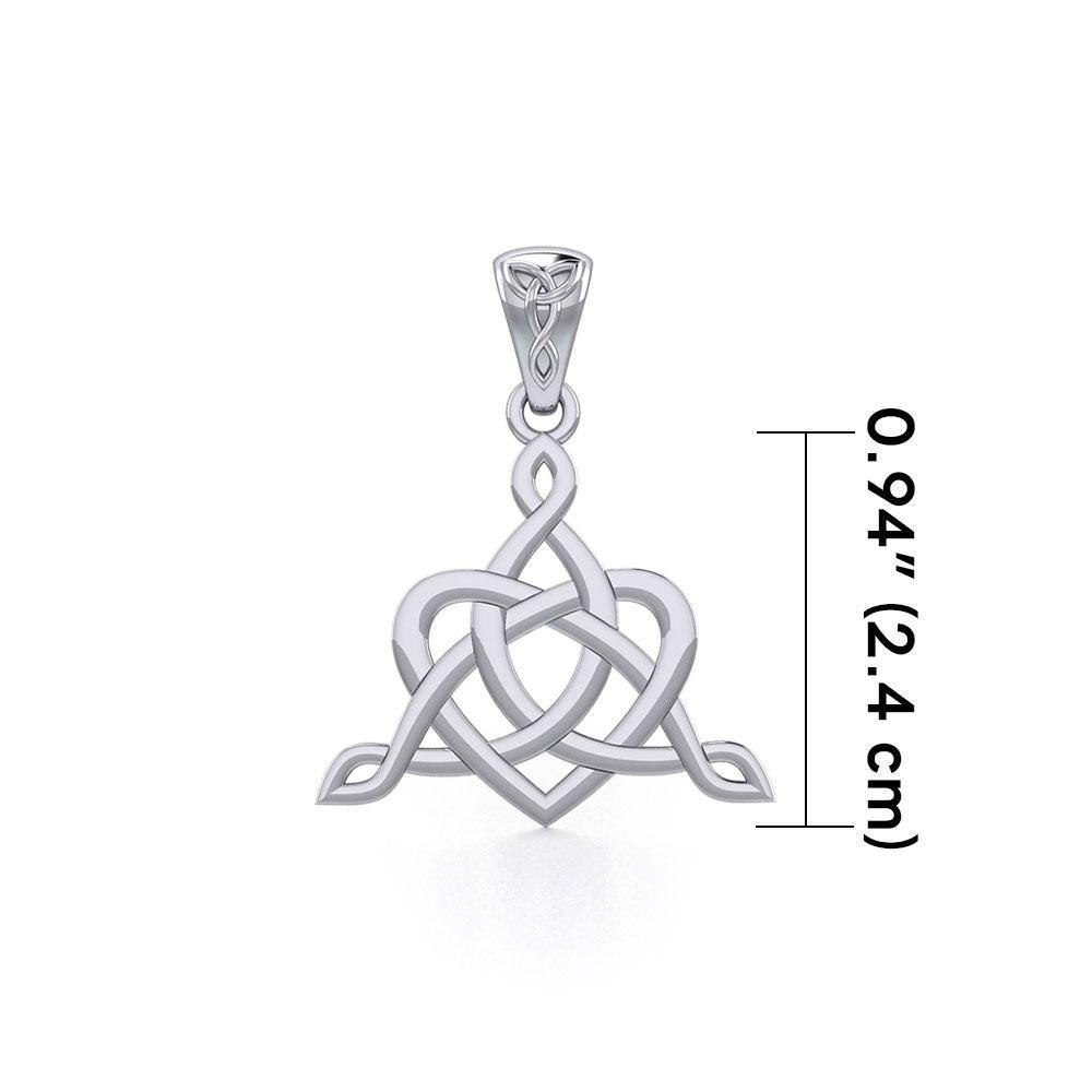 Celtic Father-Mother-Child "Family A Born For Eternity "Triquetra or Trinity Heart Silver Pendant TPD5783 - Jewelry
