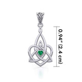 Celtic Motherhood Triquetra or Trinity Heart Silver Pendant With Gem TPD5784 - Jewelry