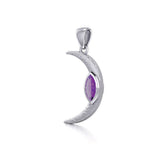 A Glimpse of the Crescent Moon's Beginning ~ Silver Jewelry Pendant TPD5800