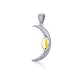 A Glimpse of the Crescent Moon's Beginning ~ Silver Jewelry Pendant TPD5800 - Jewelry