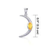 A Glimpse of the Crescent Moon's Beginning ~ Silver Jewelry Pendant TPD5800 - Jewelry