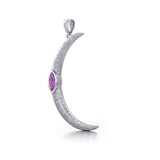 A Glimpse of the Large Crescent Moon's Beginning ~ Silver Jewelry Pendant TPD5801 - Jewelry