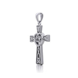 Celtic Cross with Heart Silver Pendant TPD5808