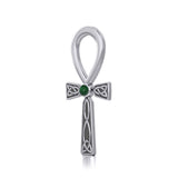 Celtic Ankh Silver Pendant with Gem TPD5812 - Jewelry
