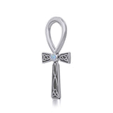 Celtic Ankh Silver Pendant with Gem TPD5812 - Jewelry