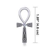 Celtic Ankh Silver Pendant with Gem TPD5812 - Jewelry
