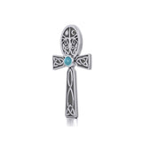 Celtic Ankh Tree of Life Silver Pendant with Gem TPD5813 - Jewelry