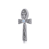 Celtic Ankh Tree of Life Silver Pendant with Gem TPD5813 - Jewelry
