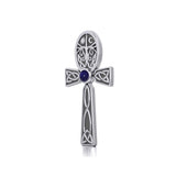 Celtic Ankh Tree of Life Silver Pendant with Gem TPD5813 - Jewelry