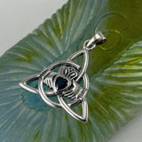 Triquetra Claddagh with Gemstone Silver Pendant TPD5814