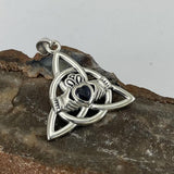 Triquetra Claddagh with Gemstone Silver Pendant TPD5814