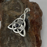 Triquetra Claddagh with Gemstone Silver Pendant TPD5814