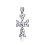 Celtic Triquetra or Trinity Knot Cross Silver Pendant TPD5815