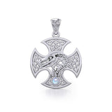 Dragon with Celtic Cross Silver Pendant TPD5818 - Jewelry