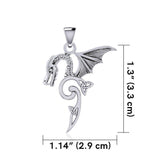 Flying Dragon with Triquetra Silver Pendant TPD5822 - Jewelry