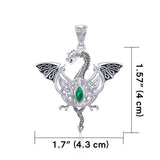 Flying Dragon with Celtic Knot Silver Pendant TPD5823 - Jewelry