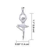Ballet Dancer Posing Silver Pendant TPD5827 - Jewelry