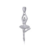 Ballerina Posing Silver Pendant TPD5828