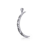 Crescent Moon with Meaningful Bind Runes Large Pendant TPD5833 - Jewelry